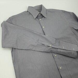 Armani Collezioni Dress Shirt Mens 16 1/2 42 White Purple Check French Cuff